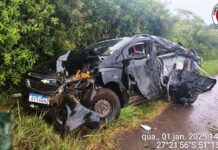 Jovem fica gravemente ferida após veículo colidir em árvore