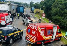 Acidente deixa um morto e fecha trecho na BR-116 em Lages