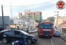 Acidente fere motociclista em Salto Veloso