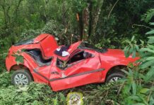 Motorista escapa com vida de acidente na SC-350