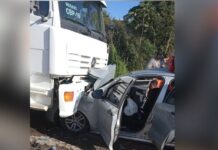 Engavetamento com sete veículos deixa dois feridos na SC-477