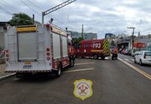 Idosa é atropelada no centro de Caçador