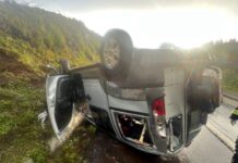 Capotamento na BR-153 deixa duas pessoas feridas