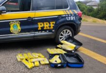 Jovem é flagrada com 34,6 kg de maconha escondidos em mala