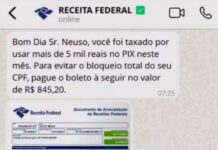 Receita Federal alerta para tentativa de golpe com falsa cobrança de taxa sobre o PIX