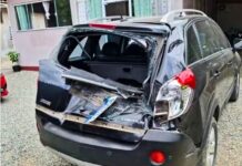 Hélice de helicóptero que caiu em Penha atinge carro estacionado a 500 metros