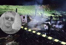 Jovem morre carbonizado em incêndio no interior de Fraiburgo