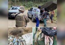 PM Ambiental flagra pescadores com rede no interior de Calmon