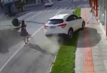 VÍDEO: Mulheres escapam ilesas de acidente em Braço do Norte