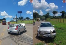 Colisão fere motoristas na SC-355 em Videira