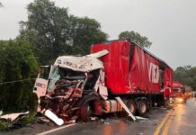 Caminhoneiro de Fraiburgo morre em grave acidente na BR-282