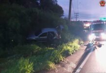 Acidente em Videira deixa mulher e adolescente feridas