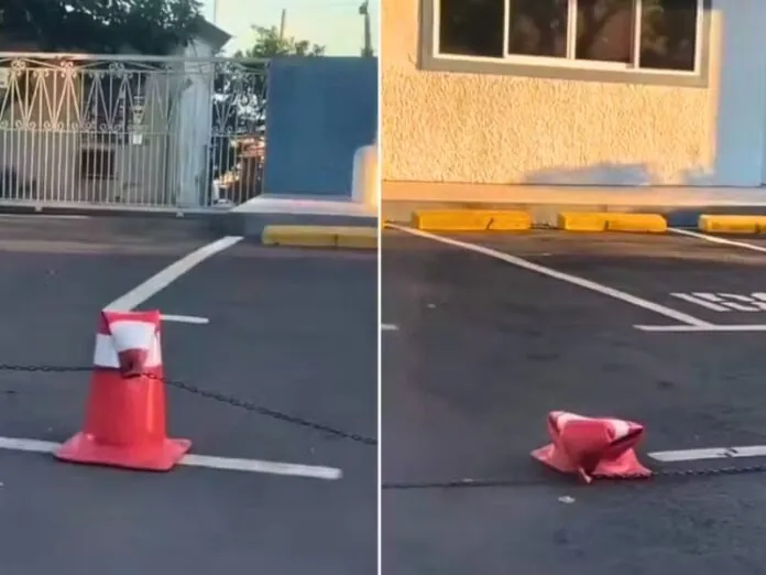 Onda de calor derrete cones de trânsito no Rio Grande do Sul