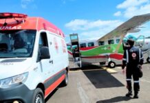 Pacientes de Videira são transferidas via transporte aéreo