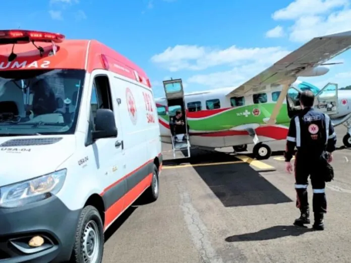 Pacientes de Videira são transferidos via transporte áereo