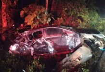 Crianças são ejetadas de carro em grave acidente na BR-282