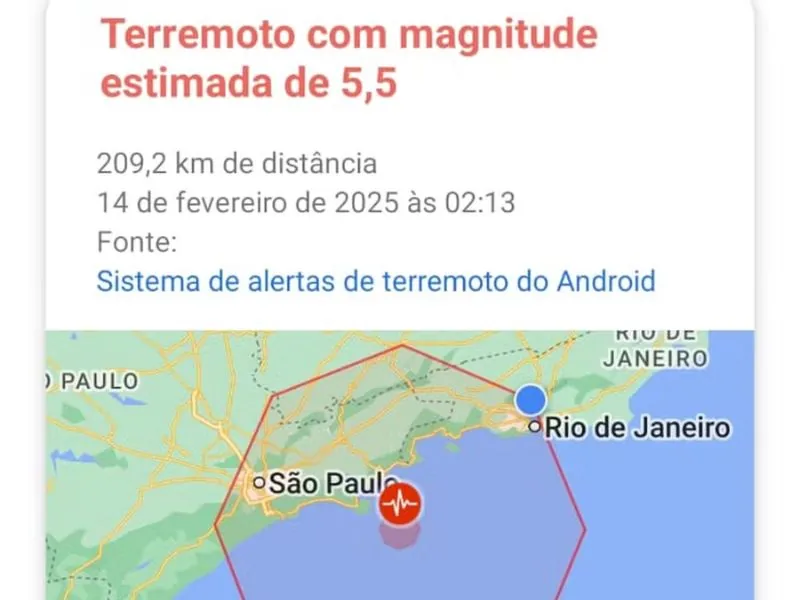 Alerta de terremoto no litoral de SP é falso, afirma Defesa Civil