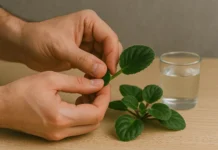 Como fazer mudas de violeta-africana na água em 4 passos fáceis