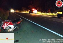 Mulher morre e homem fica ferido em acidente na BR-470 em Curitibanos