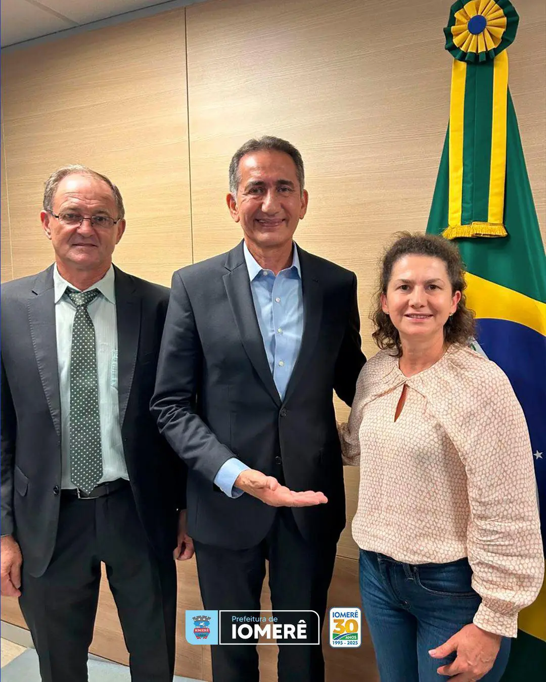 Prefeita e vice de Iomerê vão à Brasília para articular investimentos