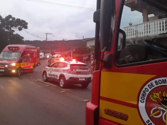 Acidente carro x moto deixa idoso ferido em Salto Veloso