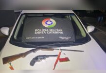 Polícia Militar apreende três armas de fogo em Caçador neste domingo