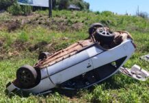 Colisão e capotamento deixam feridos em Campos Novos