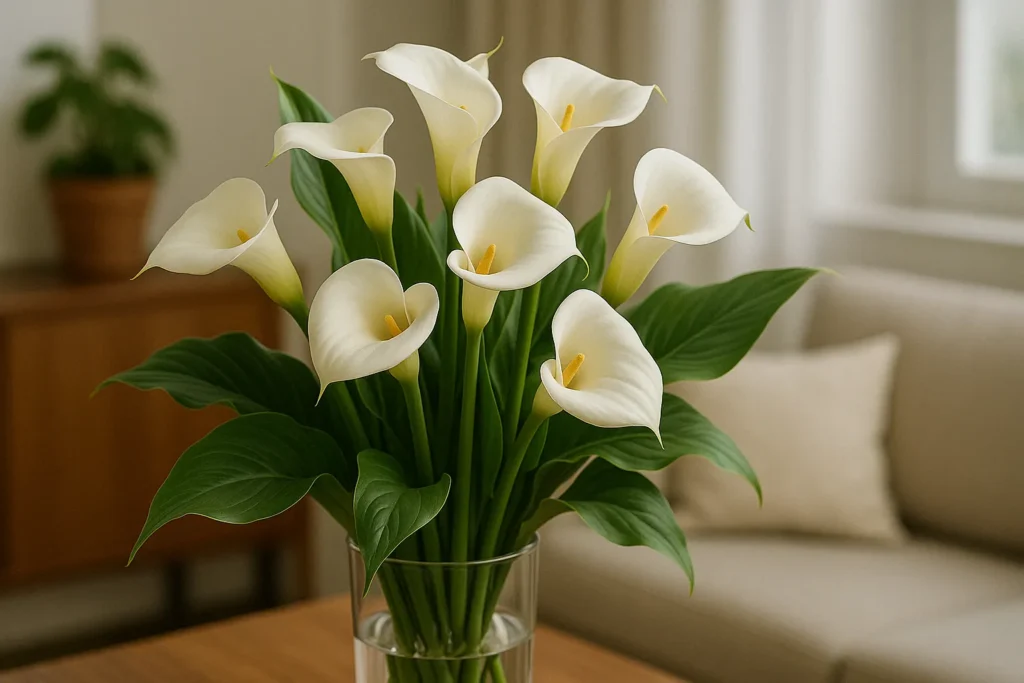7 benefícios da calla para vasos internos e arranjos florais