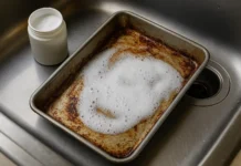 O truque com bicarbonato que solta a gordura da forma sem esforço