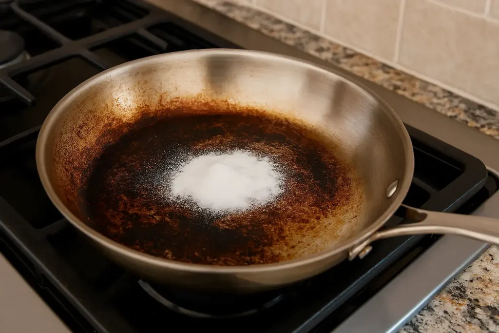 Panela queimada Veja o milagre que o bicarbonato faz em 5 minutos