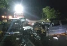 Colisão frontal deixa cinco feridos em Rio das Antas