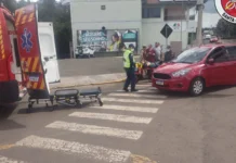 Colisão entre carro e moto deixa jovem ferida em Tangará