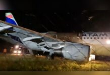 Avião da LATAM com mais de 100 passageiros sai da pista em Chapecó