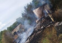 Incêndio consome casa de madeira no interior de Campos Novos
