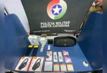 Câmeras ajudam PM a prender dupla por arrombamento em Caçador