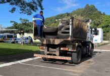 Videira recolhe cerca de 800 pneus em campanha contra a dengue