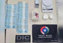 Casal é preso em Videira durante ação contra tráfico de drogas