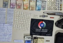 Operação da PM de Videira apreende armas, drogas, munições e dinheiro