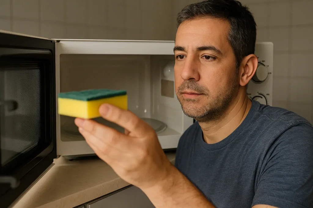 4 motivos para deixar a esponja de limpeza no micro-ondas