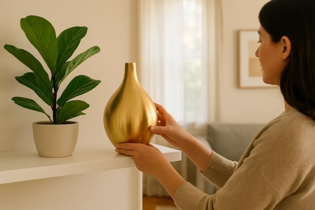 Como ativar o canto da prosperidade com um único objeto dourado