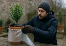 Esse truque com plástico bolha salva vasos de plantas em dias muito frios