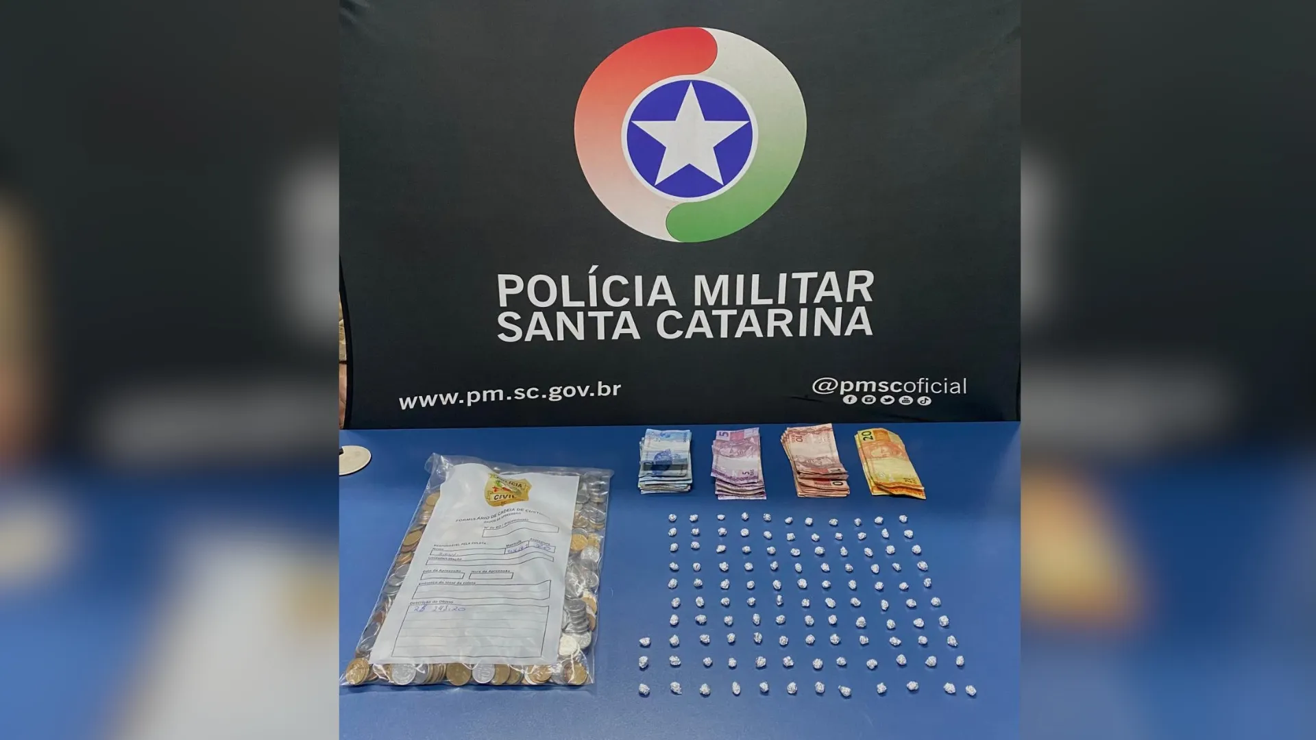 Polícia prende casal com drogas perto de escola em Caçador