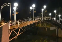 Criminosos furtam fiação da iluminação da Ponte do Amor