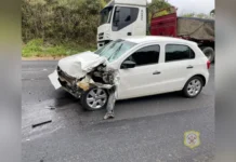Duas mulheres ficam feridas em colisão na SC-350
