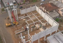 Avançam as obras do ginásio de esportes do bairro Panazzolo em Videira