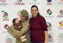 Atitude rápida de policial militar salva bebê engasgado em Caçador