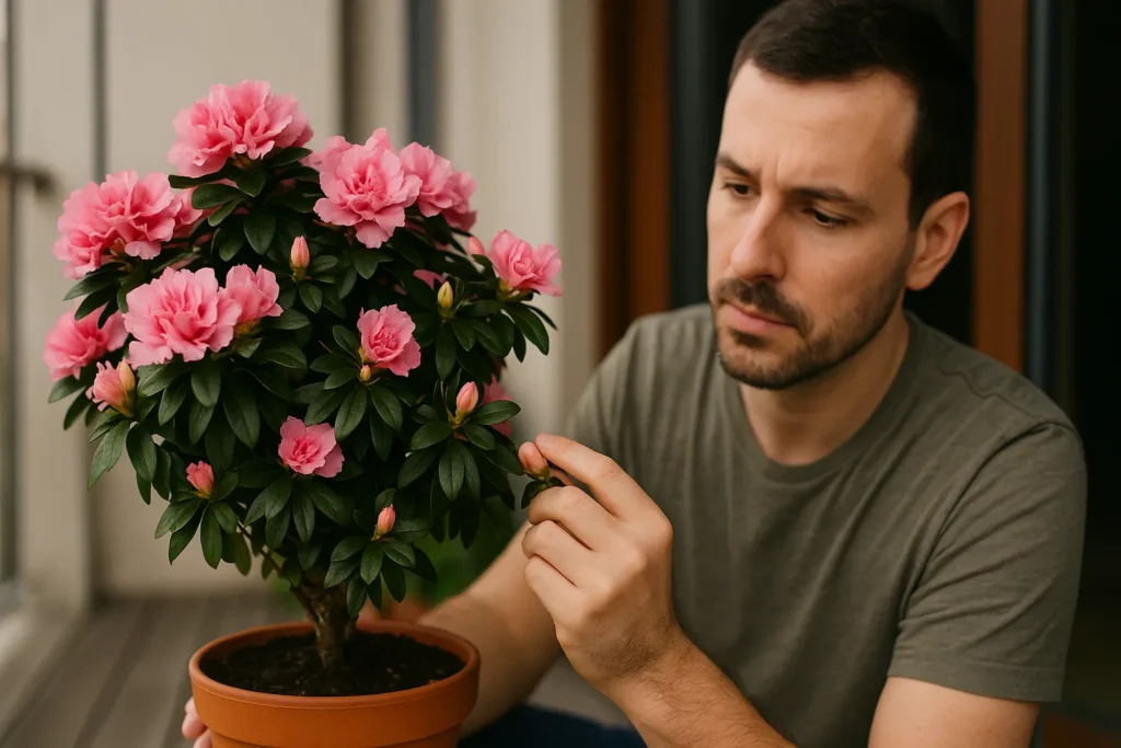 Nunca deixe sua azaléia em ambiente abafado