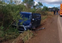 Colisão na SC-135, em Videira, sentido Pinheiro Preto, deixa duas pessoas feridas