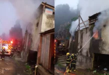 Incêndio destrói casa abandonada em Videira
