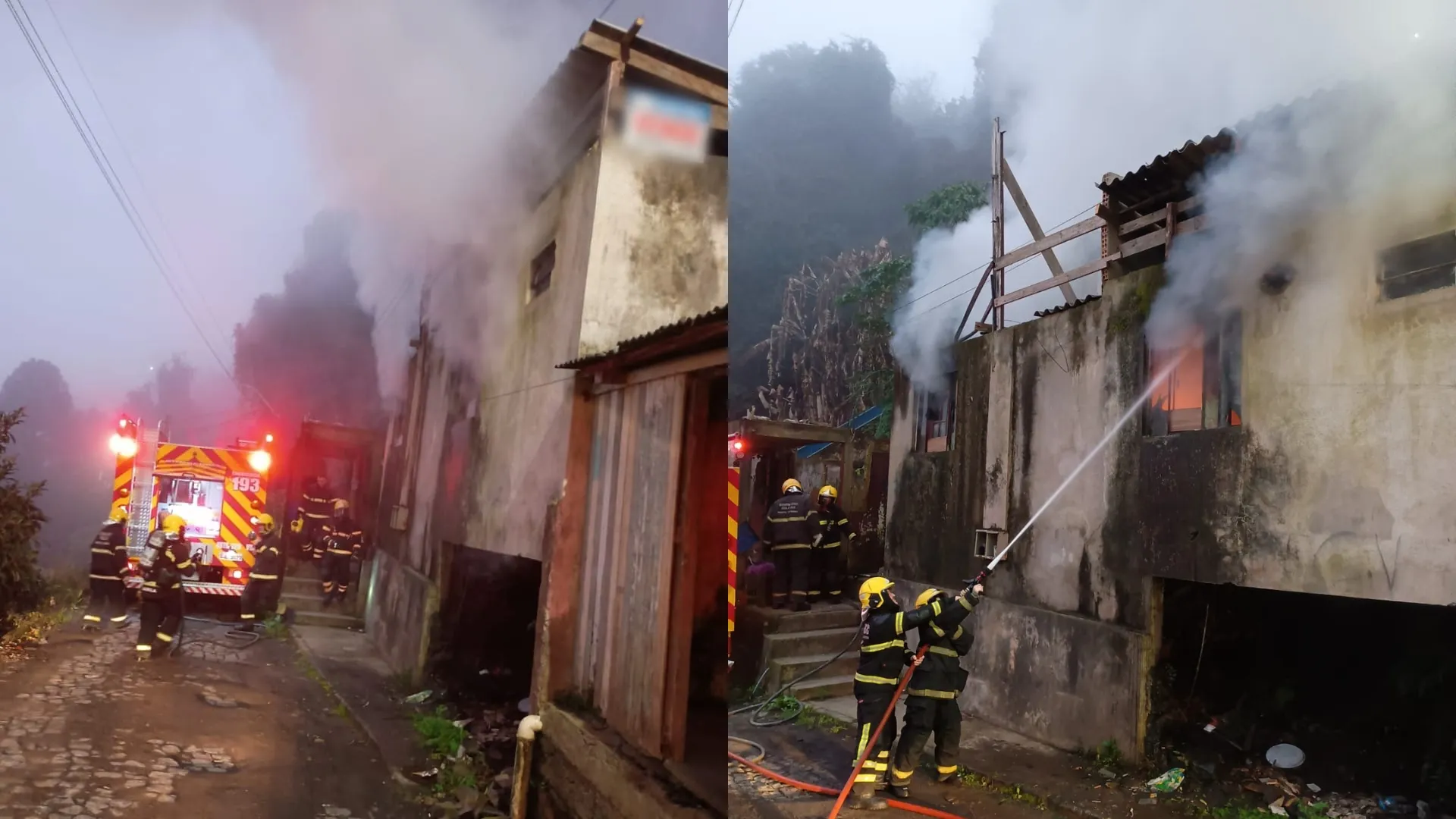 Incêndio destrói casa abandonada em Videira